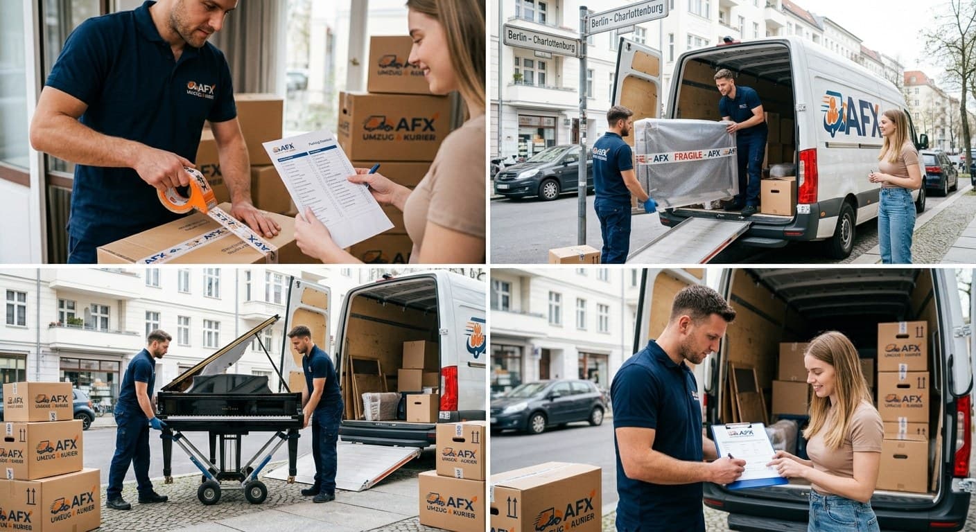 AFX Umzug & Kurier team packing, loading and delivering a move in Berlin